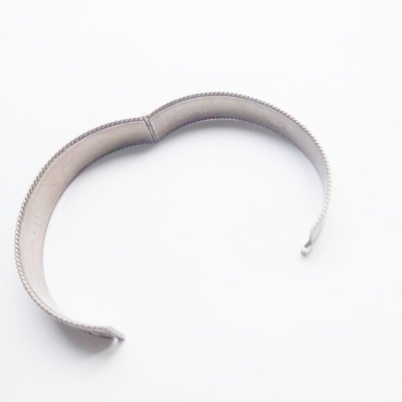 Antique Sterling Silver Hinged Bangle Bracelet - Picture 3 of 3